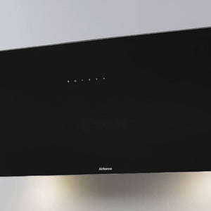 Airforce V1 60cm Angled Wall Mounted Cooker Hood-Black glass finish
