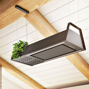 Airforce TATA 120cm Island cooker hood with side storage in anthracite finish