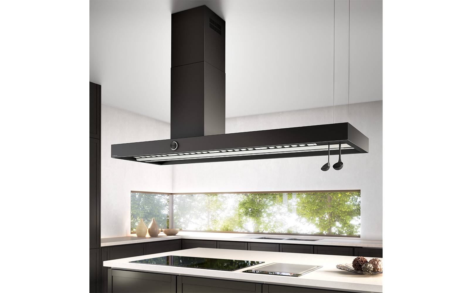 Airforce VIS BOXY Island Cooker Hood 180cm Extraction on Right Hand Side-Antracite finish