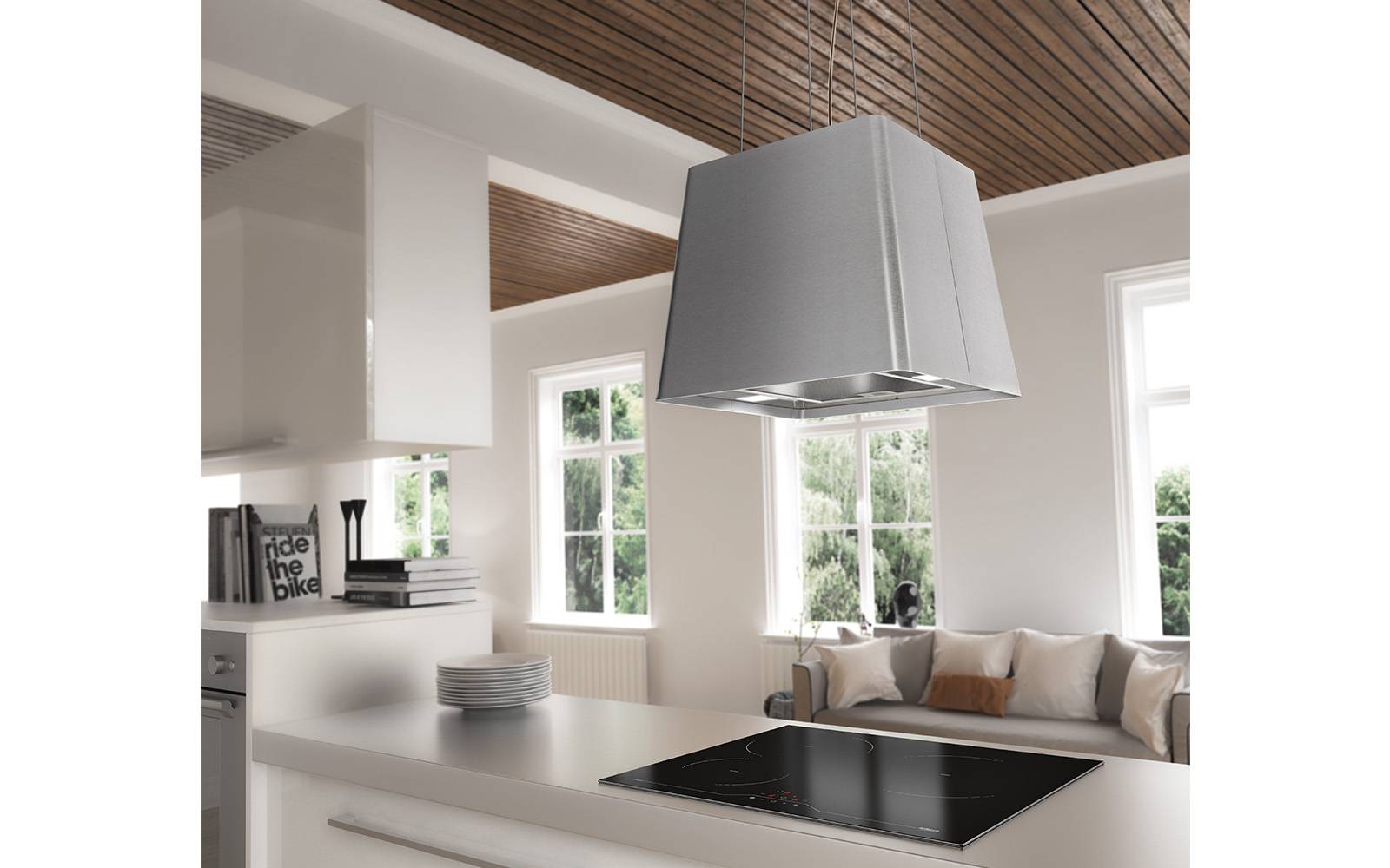 Airforce F164 45cm Island Lamp Cooker Hood with Integra System - Steel