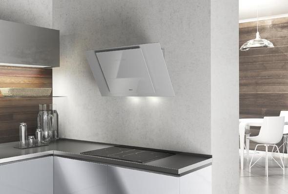 Airforce F204 90cm Automatic Angled Cooker Hood - White Glass