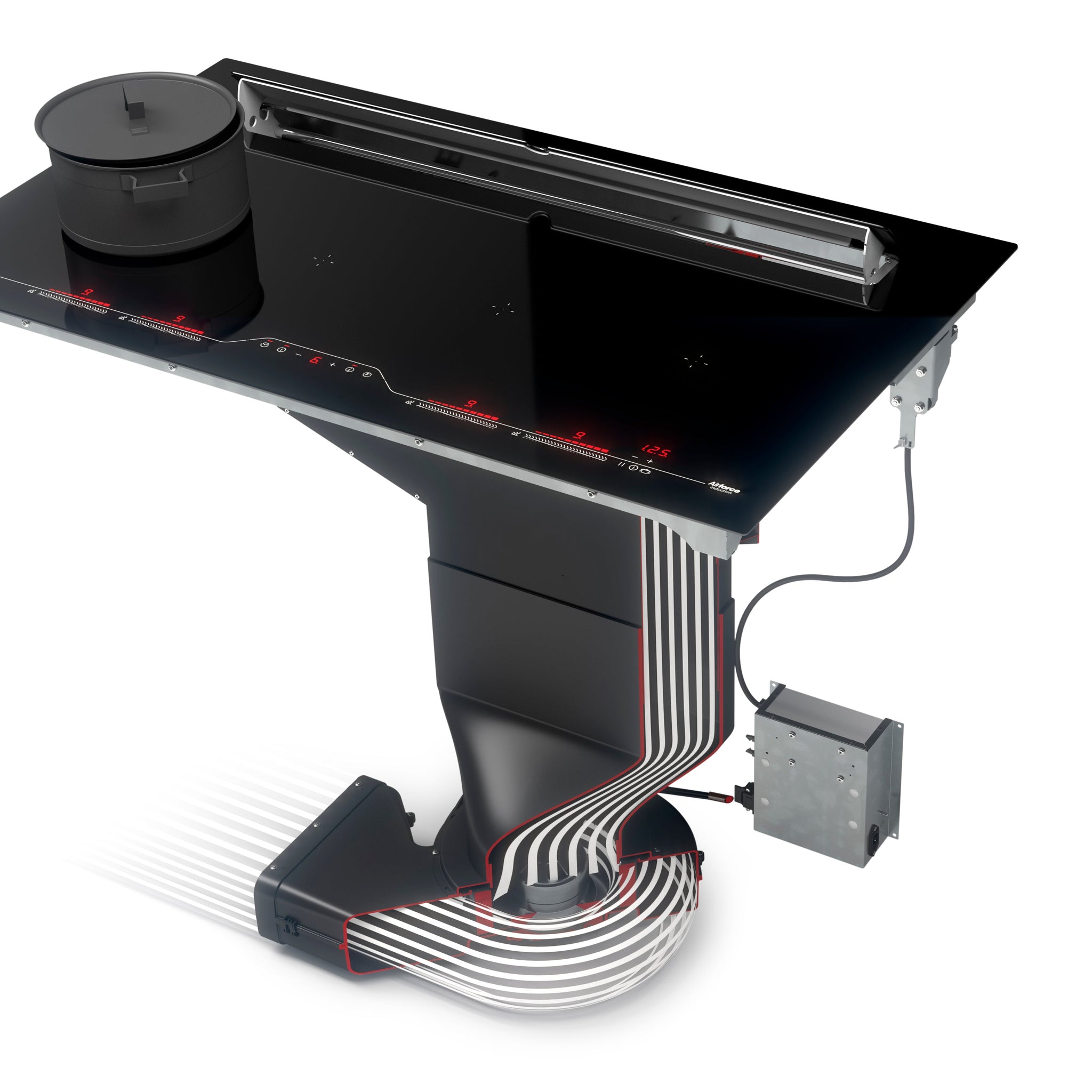 Airforce Aspira Slim Essence 87cm Induction hob with Rear Downdraft Ex ...