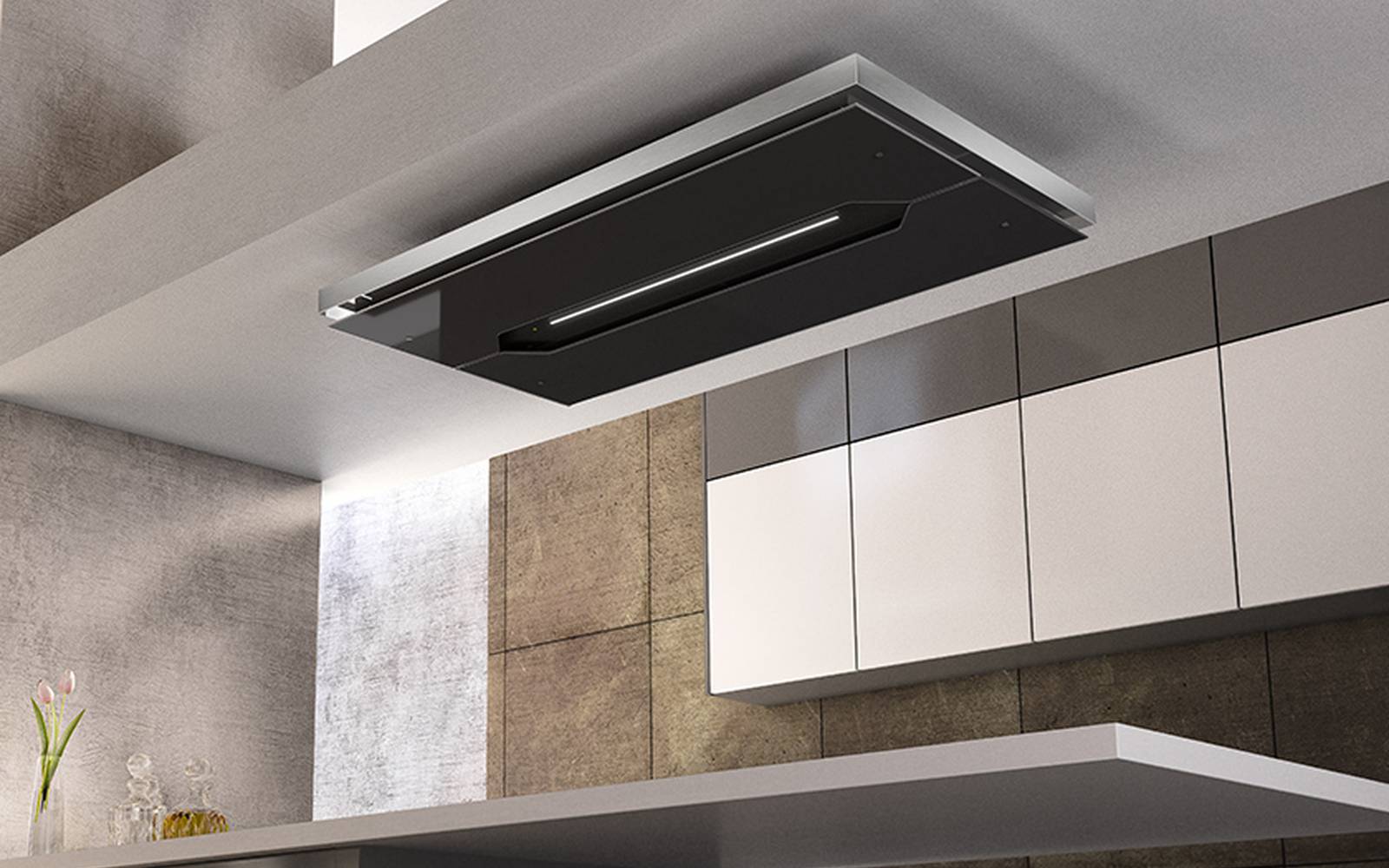 Airforce F139 F Restyled 120 Ceiling Mounted Recirculating Cooker Hood In Black Finish