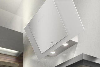 Airforce F204 90cm Automatic Angled Cooker Hood - White Glass - Devine Distribution Ltd