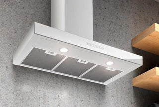 Airforce F205 90cm Wall Mounted Slim Line Cooker Hood - White Glass