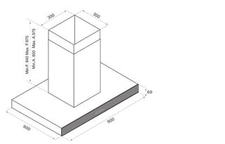 Airforce F206 90cm Island Cooker Hood with Integra System - Black - Devine Distribution Ltd