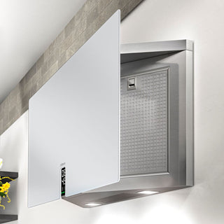 Airforce Vertical In Time 83cm Wall Mounted Cooker Hood-Satin White Glass - Devine Distribution Ltd