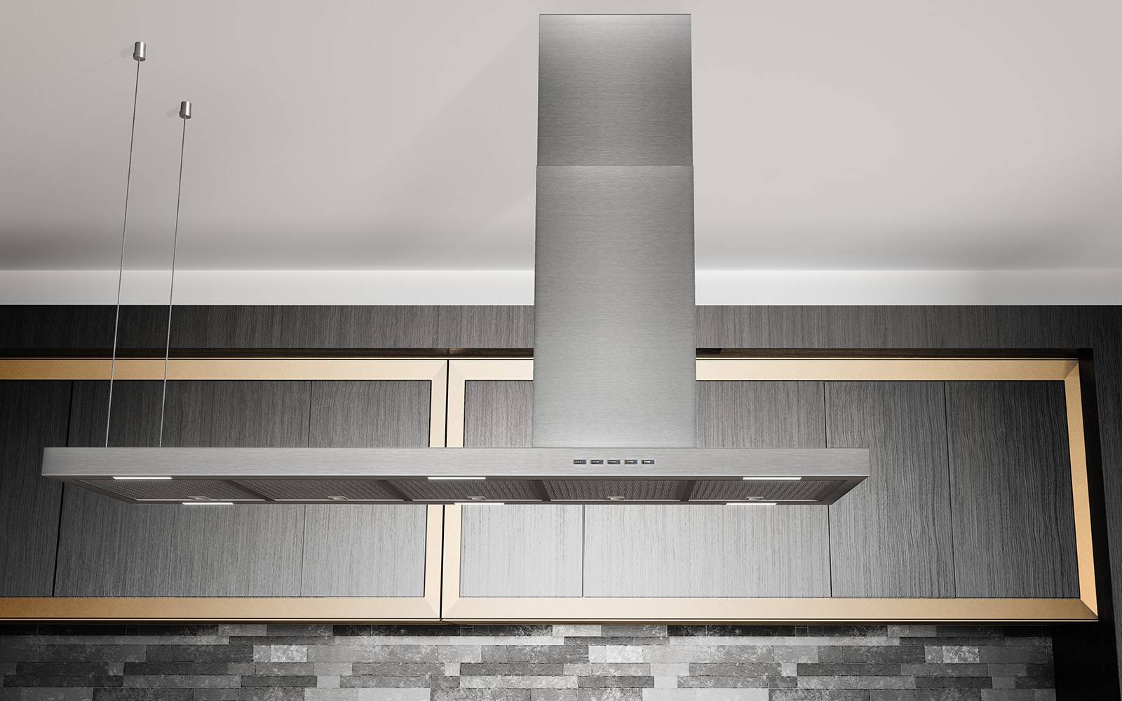 Airforce T-INK 145cm Island Cooker hood in Stainless Steel - Front & Rear Touch Control