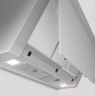 Airforce V4 90cm Angled Wall Mounted Cooker Hood - White glass Lighting Image 