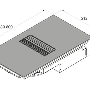Airforce On-Board Smart 83cm Induction hob with Central Downdraft Extraction