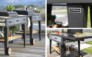 Airforce E-Cook 110cm BBQ Luxury Outdoor Cooking With a 38cm Teppanyaki Induction Hob - Devine Distribution Ltd