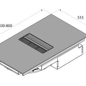 Airforce On-Board Easy 83cm Induction Hob with Central Downdraft Extraction,Touch control Black glass finish