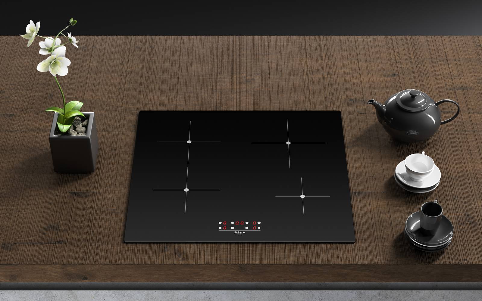 Airforce Integra 60-4 B 59cm Induction Hob with Integra ready System and touch controls