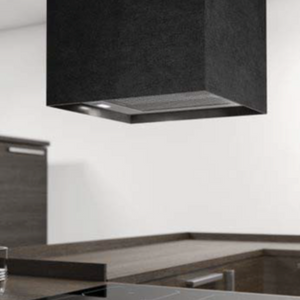 Airforce Concrete 40cm Island Lamp Cooker Hood with Integra System - Black Lime