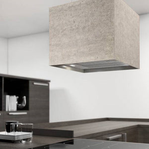 Airforce Concrete 40cm Island Lamp Cooker Hood with Integra System - Ivory