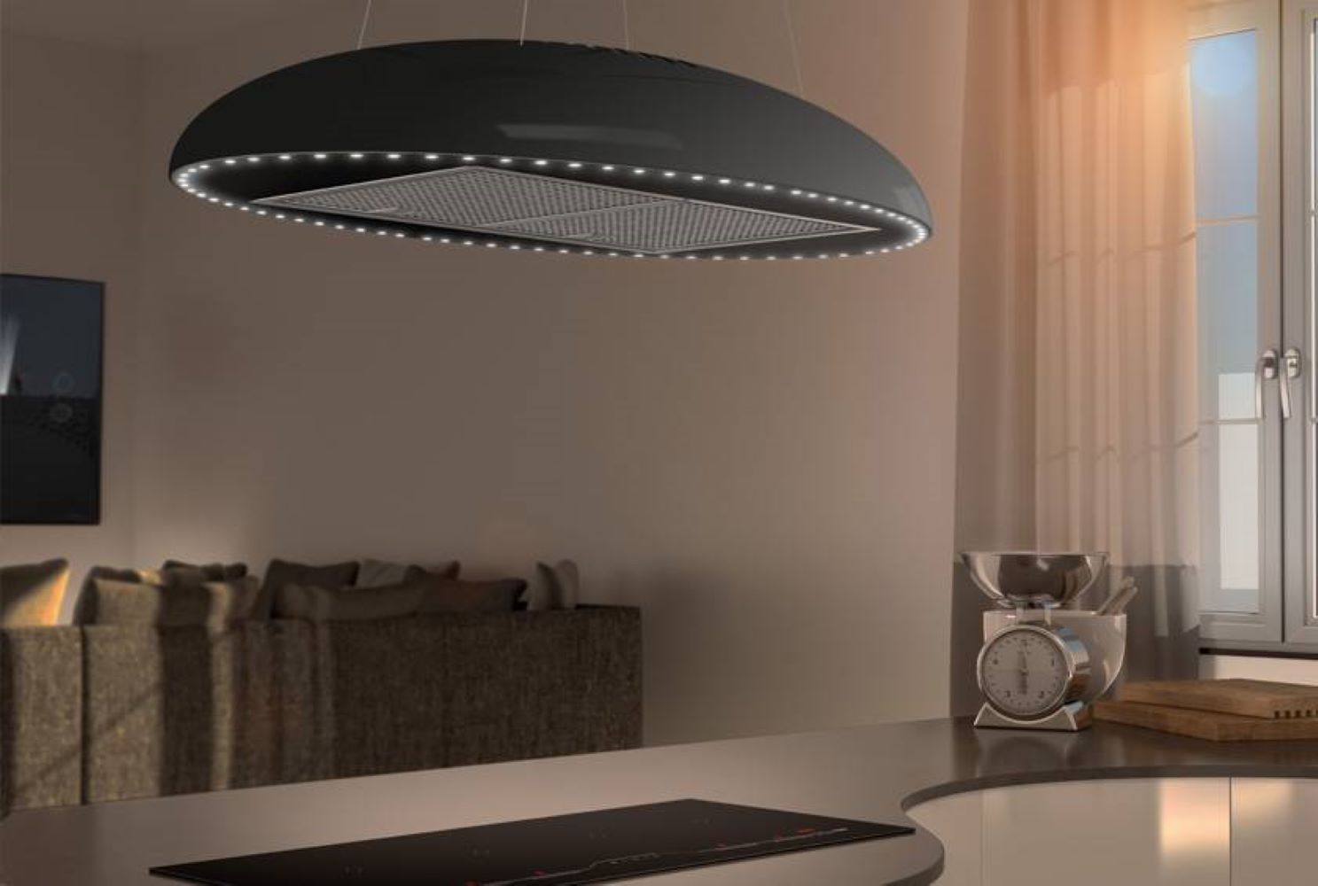 Airforce Eclipse 90cm Island Lamp Hood with Integra System - Black