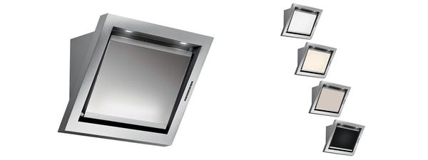 Airforce F113 60cm Stainless Steel and White Glass Touch Control Angled Cooker Hood with LED and Neon Lights