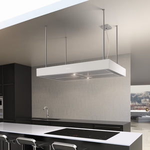 Airforce F161 2 x Axial Motor 90cm Premium Island Cooker Hood - White - Lifestyle Image