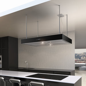 Airforce F161 2 x Axial Motor 90cm Premium Island Cooker Hood - Black - Lifestyle View