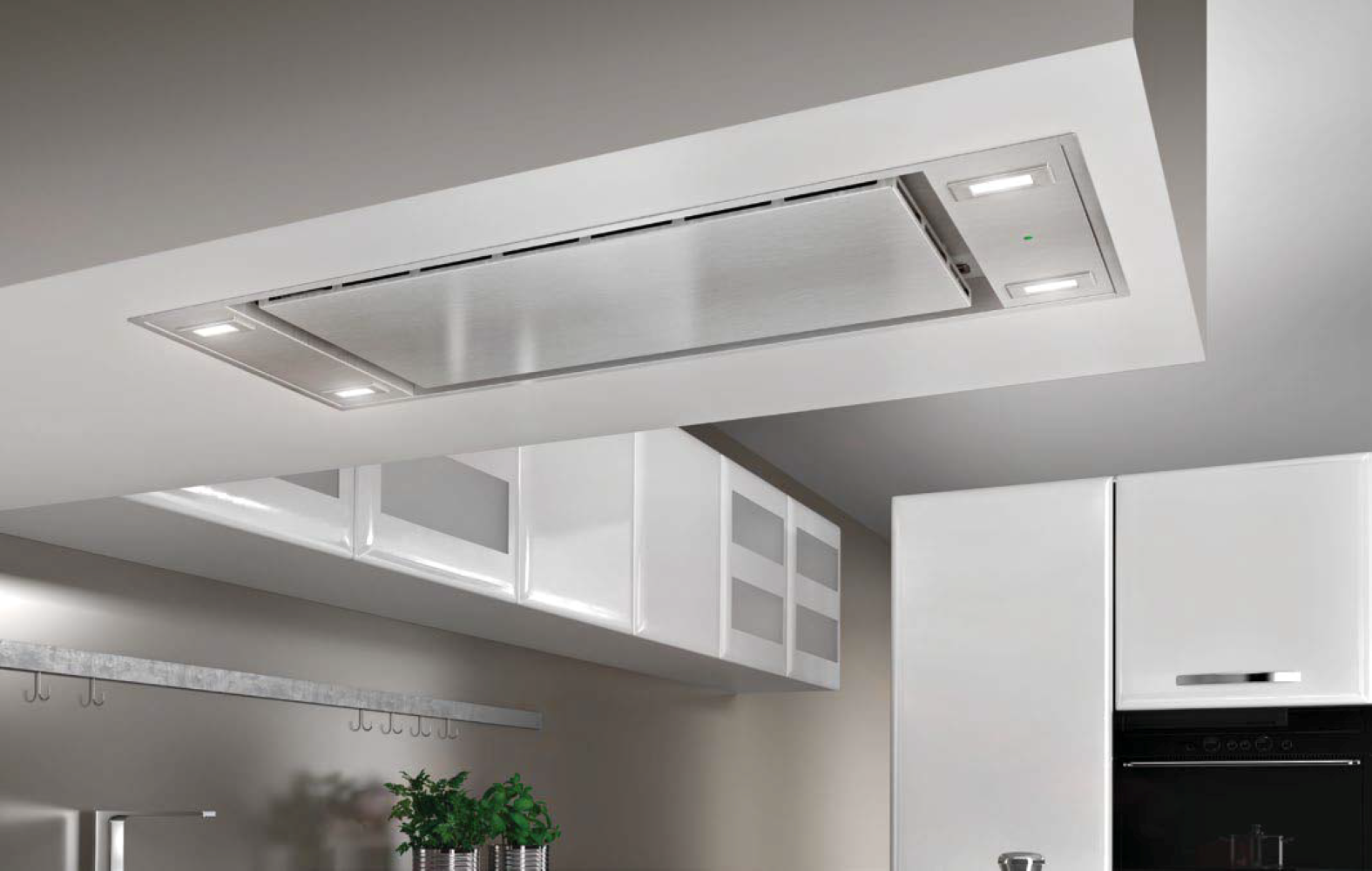 Airforce F96 TLC 83cm Ceiling Island Cooker Hood with Integra System - Stainless Steel