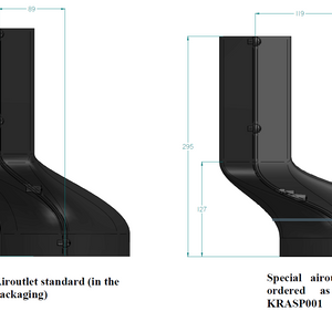 Airforce KRASP001 Air outlet modification for Aspira Slim Downdraft Induction Hobs Technical Image