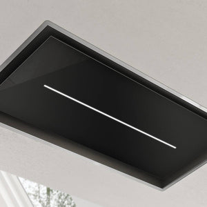 Airforce Sinergia 100cm Stainless Steel & Black Glass Ceiling Hood