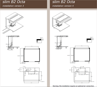 87cm Downdraft Induction Hob - Airforce Aspira Slim B2 Octa - Installation Technical Drawing 