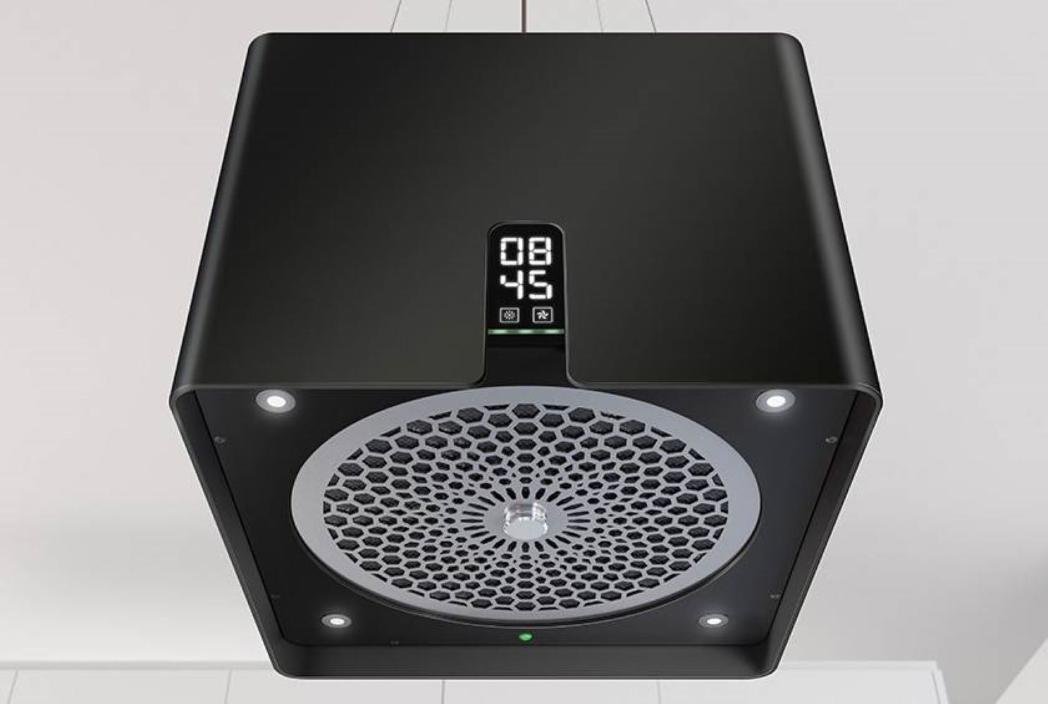 Airforce Square 45cm Remote Island Cooker Hood with Integra System - Black