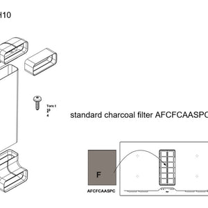 Airforce Standard Installation Kit For Aspira Centrale G5 On-Board Induction Cooktop With Extraction For Cabinet Plinth Height 10cm-16cm