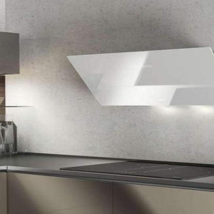 Airforce F203 80cm Angled Wall Mounted Cooker Hood- White Glass