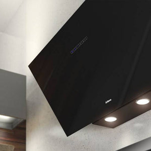 Airforce F203 60cm Angled Wall Mounted Cooker Hood - Black Glass - Large