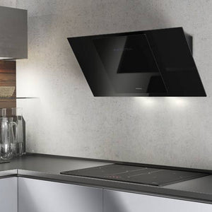 Airforce F204 90cm Automatic Angled Cooker Hood - Black Glass