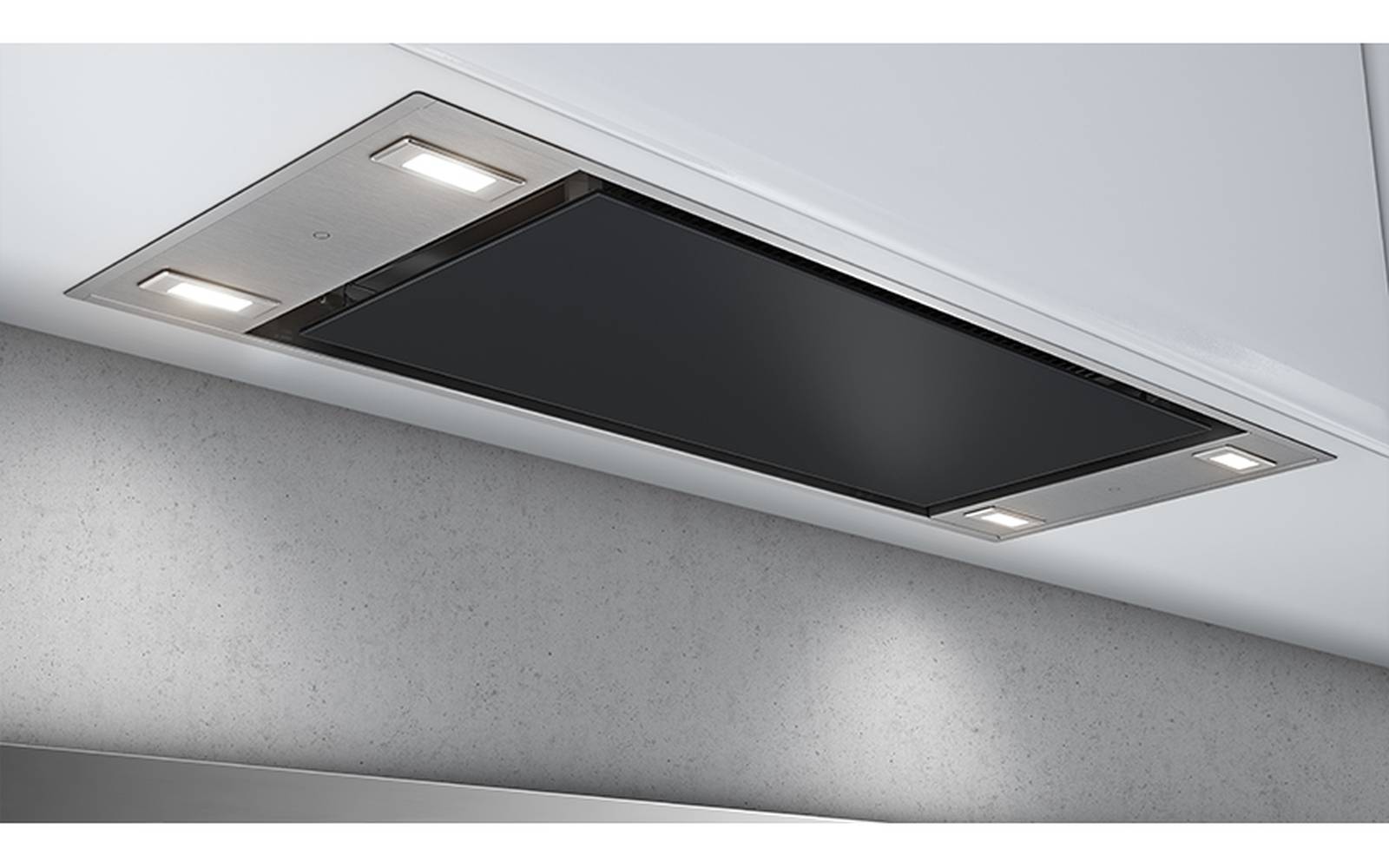 Airforce F96 TLC 83cm Built-In or Ceiling Cooker Hood Stainless Steel & Black glass with integra system