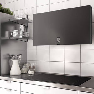 Airforce Fulltime Wall Mounted Cooker Hood 90cm Matte Black Glass