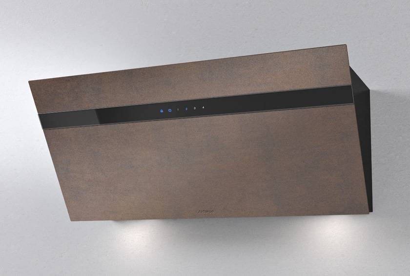 Airforce Gres V16 90cm Flat Wall Mounted Cooker Hood Brown Oxide Stone