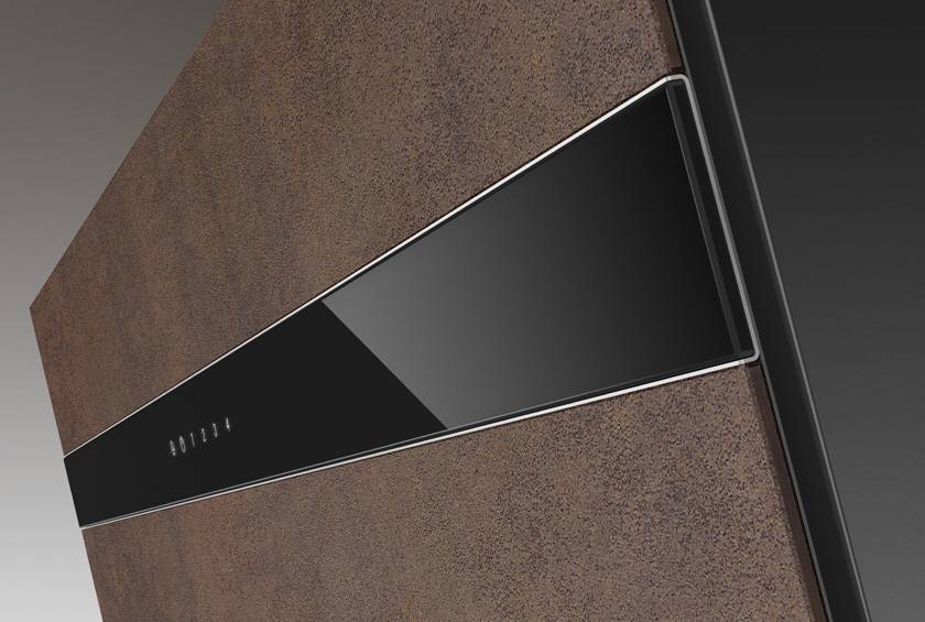 Airforce Gres V16 60cm Flat Wall Mounted Cooker Hood Brown Oxide Stone - Large
