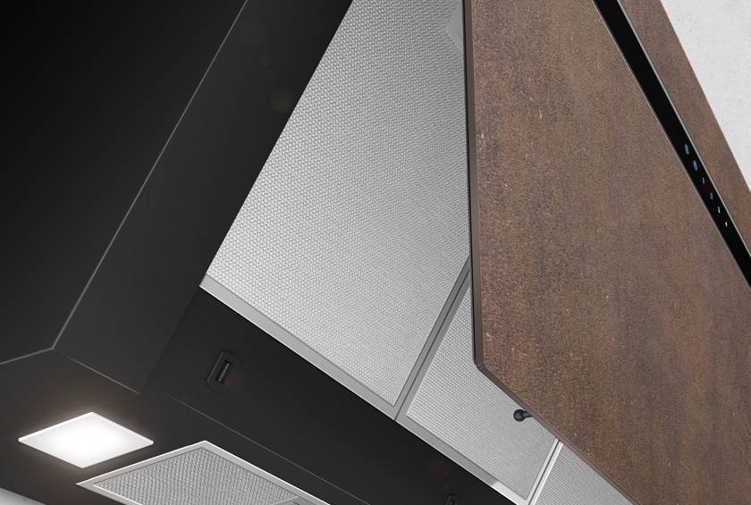 Airforce Gres V16 60cm Flat Wall Mounted Cooker Hood Brown Oxide Stone - Large 2