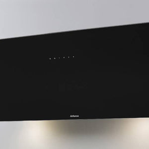 Airforce V1 90cm Flat Wall Mounted Cooker Hood - Black glass