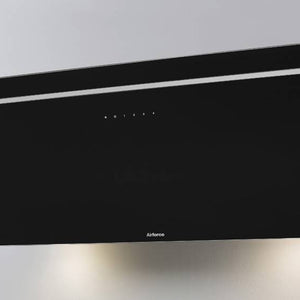 Airforce V2 90cm Flat Wall Mounted Cooker Hood - Black glass